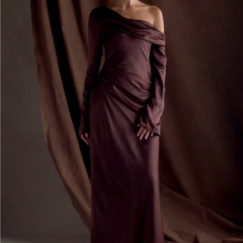 Meshki Iris Gown in Chocolate Brown